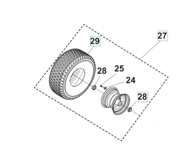 Wheel Kit TS 112, TS 114, TC 215T, TC 220T, TS 112, TS 114, TS 215T, TS 217T in the group  at Gräsklipparbutiken (5311479-41)