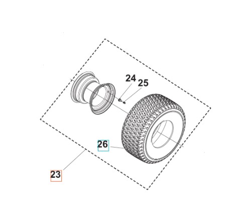 Wheel Kit TS 112, TS 114, TC 215T, TC 220T, TS 112, TS 114, TS 215T, TS 217T in the group  at Gräsklipparbutiken (5311479-42)