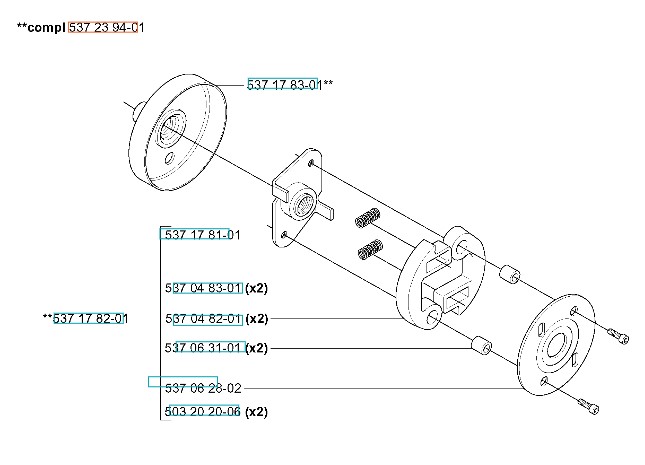 Kit clutch 240F, 240R, GR41, GR50, RS44 in the group  at Gräsklipparbutiken (5372394-01)