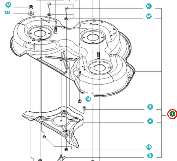 Deck Shell Assy Combi 94 Blac in the group  at Gräsklipparbutiken (5812374-08)